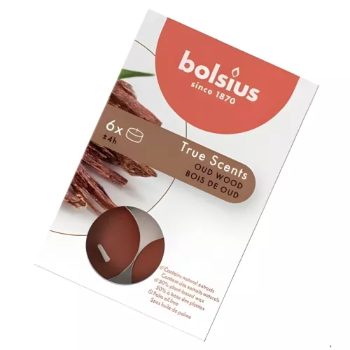 Tealights aroma. 6 pcs.True Scents oud wood