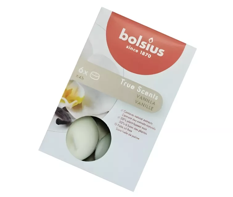 Teeküünlad aroomiga. 6 tk. True Scents vanilje