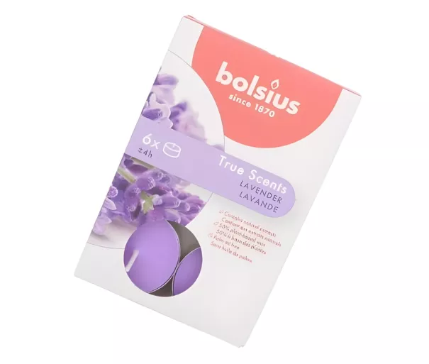 Tējas sveces arom. 6 gab.True Scents lavender