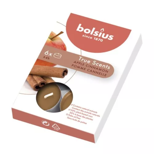 Tealights aroma. 6 pcs.True Scents apple cinnamon