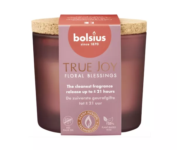Žvakių aromatas. stiklas gl. su kamščiu True Joy Ø66x83mm gėlių palaiminimai
