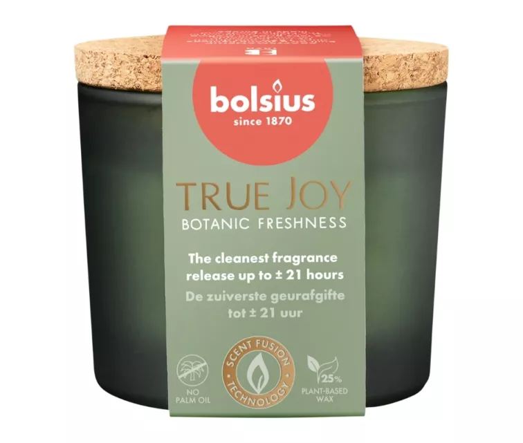 Žvakių aromatas. stiklas gl. su kamščiu True Joy Ø66x83mm botaninis šviežumas