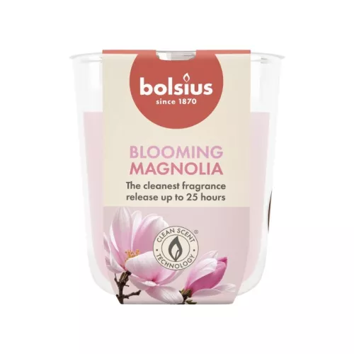 Žvakė su kvapu stiklinėje „True Scents“ Ø80x73mm, magnolija