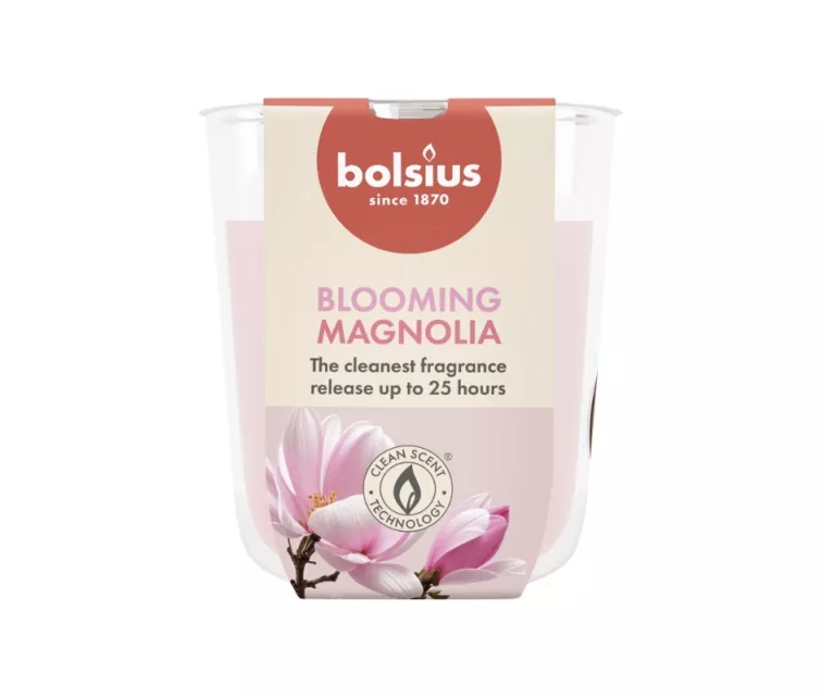 Candle scented glass True Scents Ø80x73mm magnolia