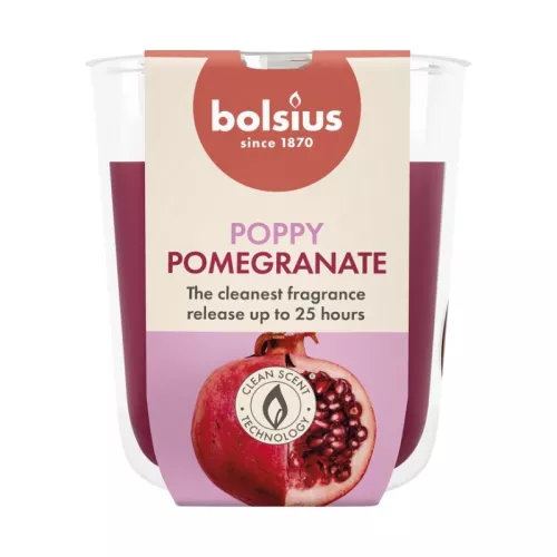 Svece arom. stikla gl. True Scents Ø80x73mm pomegranate