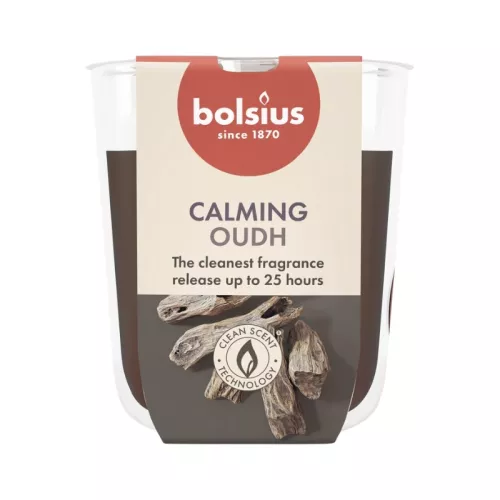 Žvakė su kvapu stiklinėje „True Scents“ Ø80x73mm, agarmedžio