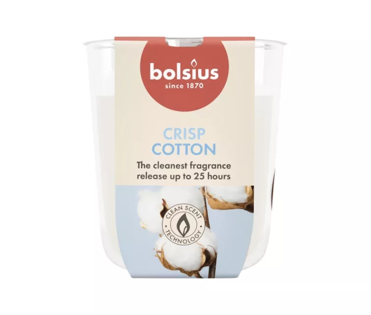 Candle aroma. glass gl. True Scents Ø80x73mm fresh cotton