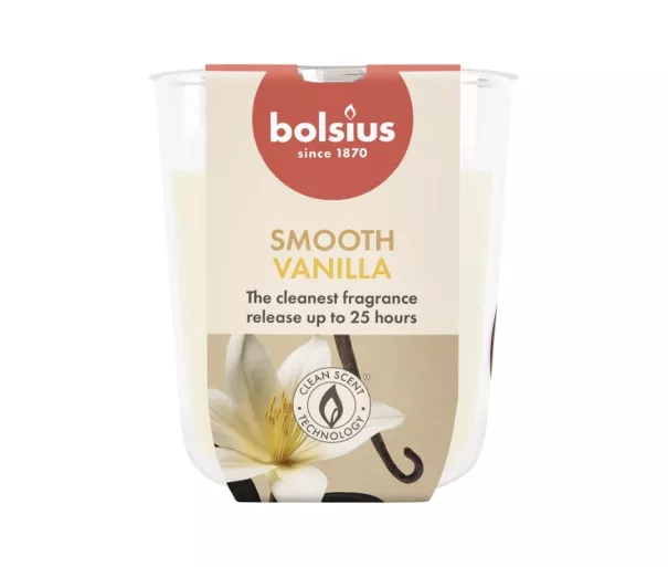 Kvapiosios žvakės stiklinė „True Scents“ Ø80x73mm vanilės spalvos
