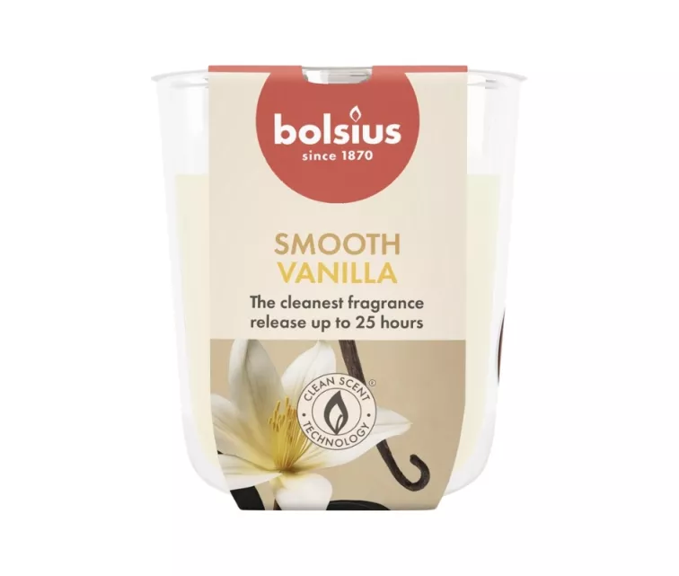Svece arom. stikla gl. True Scents Ø80x73mm vanilla