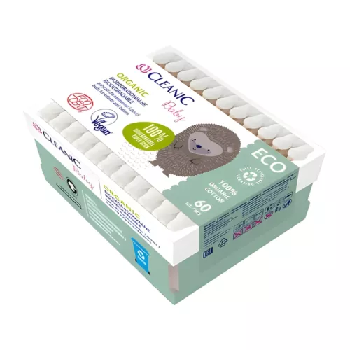 Vates spilventiņi mazuļiem Cleanic Baby Eco 60 gab. papīra iepakojumā 