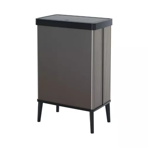 Waste bin rectangular metalized Verto High 54L pearl gray
