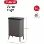 Мусорный бак прямоугольный металлизированный Verto High 54л жемчужно-серый