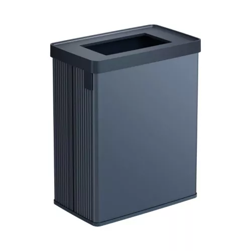 Stačiakampė metalizuota šiukšliadėžė „Verto Recycle“, 54 l, perlinės mėlynos spalvos