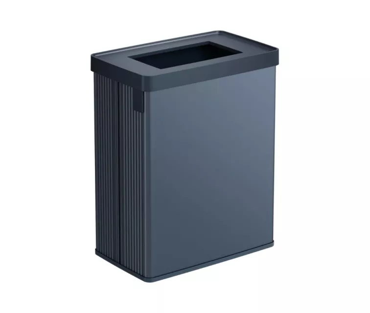 Stačiakampė metalizuota šiukšliadėžė „Verto Recycle“, 54 l, perlinės mėlynos spalvos