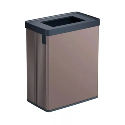 Stačiakampė metalizuota šiukšliadėžė „Verto Recycle“, 54 l, perlinės rožinės spalvos