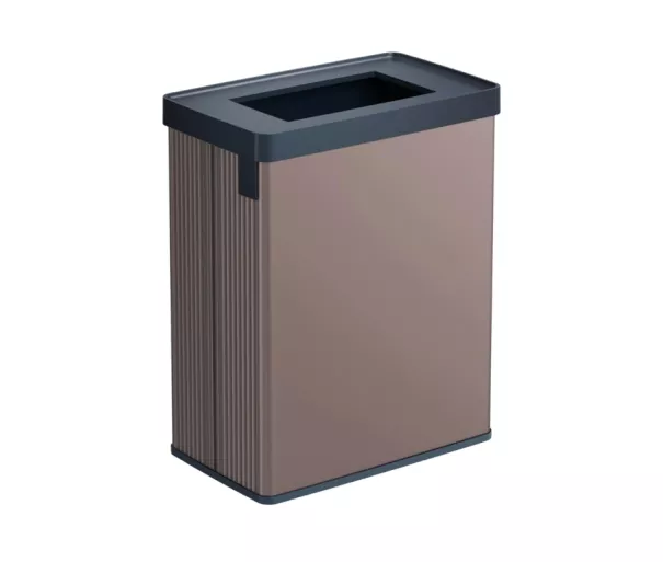 Rectangular metallized waste bin Verto Recycle 54L pearl pink