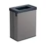 Rectangular metallized waste bin Verto Recycle 54L pearl gray