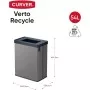 Rectangular metallized waste bin Verto Recycle 54L pearl gray