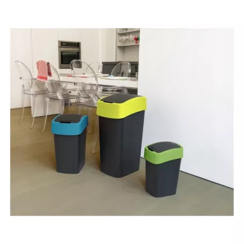 Trash can Flip Bin 9L black/green