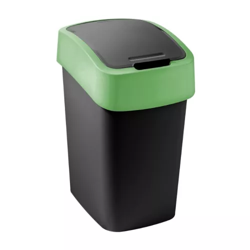Trash can Flip Bin 9L black/green