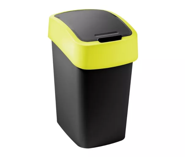 Trash can Flip Bin 9L black/yellow