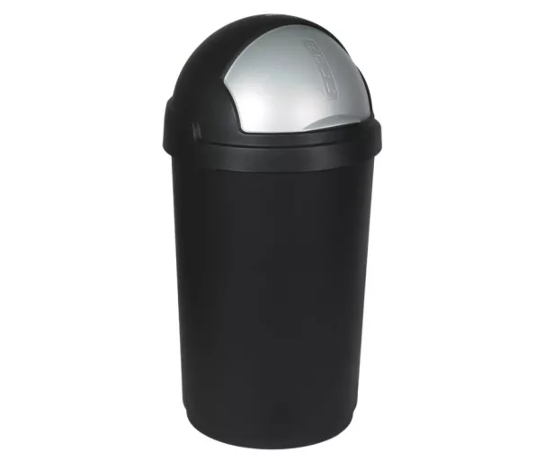 Prügikast Bullet 50L must/hõbe