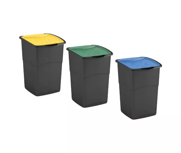 Waste bin set 3 pcs. Koral BIn 47L black/mix