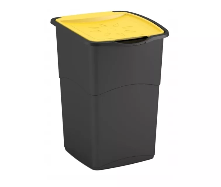 Šiukšliadėžė Koral BIn 47L juoda/geltona