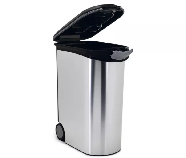 Gyvūnų maisto dėžė Love Pet Life 20kg 54L 49,3x27,8x60,5cm sidabras