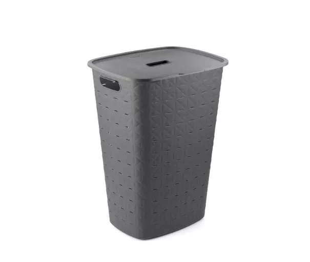 Veļas kaste Softex 56L 42x31,6x60cm tumši pelēka
