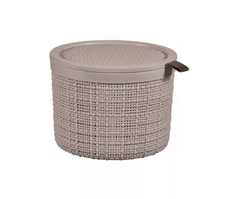 Korv kaanega džuudist ümmargune 2L Ø17x13cm beež