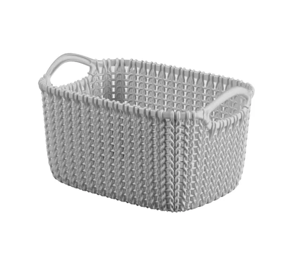 Krepšelis megztas XS stačiakampis 3L 25x18x14cm rožinės spalvos
