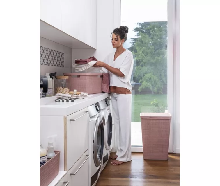 Laundry box Jute 58L 43x34x60cm pink