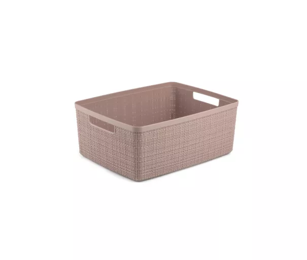 Корзина джутовая M 12 л 36x28x15 см розовая