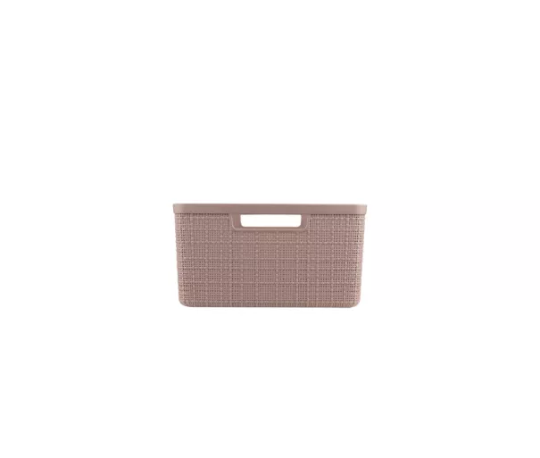 Корзина джутовая M 12 л 36x28x15 см розовая