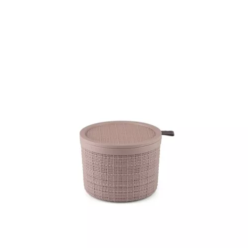 Korv kaanega Juuti ümmargune 2L Ø17x13cm roosa