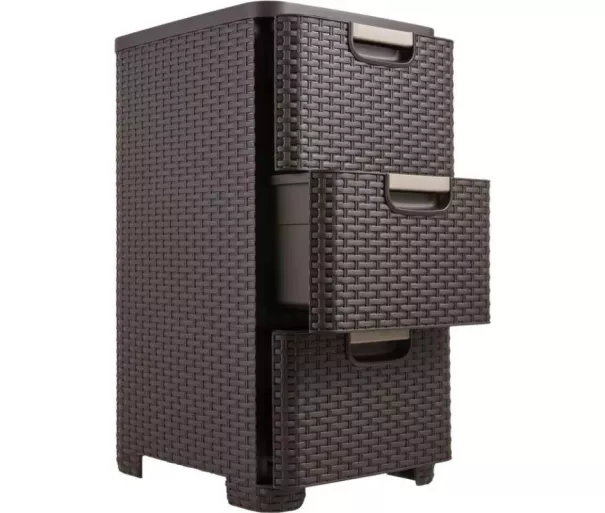 Kolme sahtliga kast Style 33x38x60cm tumepruun