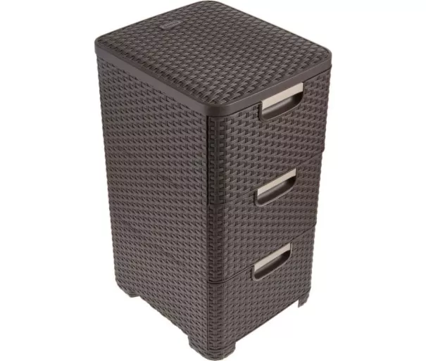 Kolme sahtliga kast Style 33x38x60cm tumepruun