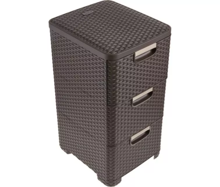 Kolme sahtliga kast Style 33x38x60cm tumepruun