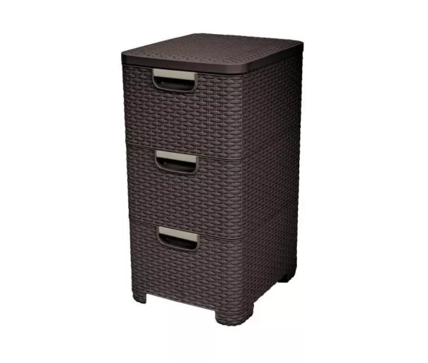 Kolme sahtliga kast Style 33x38x60cm tumepruun