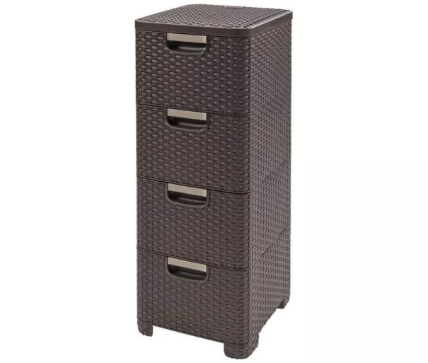 Nelja sahtliga karp Style 33x38x79cm tumepruun