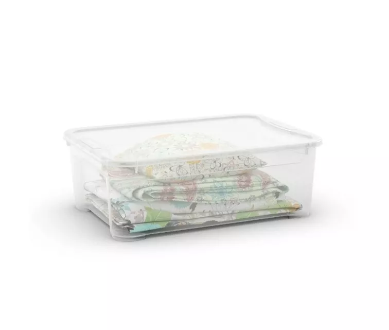 Box with lid T Box L 32L 39x55,5x19cm transparent