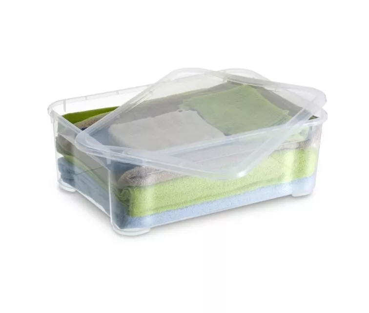 Box with lid T Box L 32L 39x55,5x19cm transparent