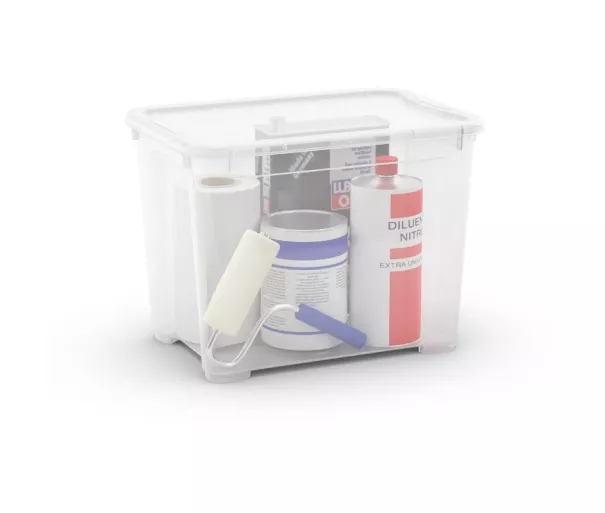 Коробка с крышкой T Box M 20L 26,5x38x28,5см прозрачная