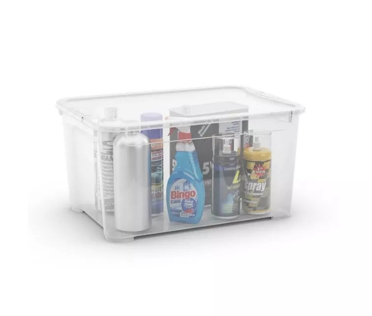 Box with lid T Box XL 47L 39x55,5x28,5cm transparent