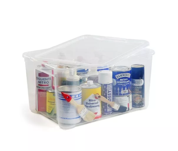 Box with lid T Box XL 47L 39x55,5x28,5cm transparent