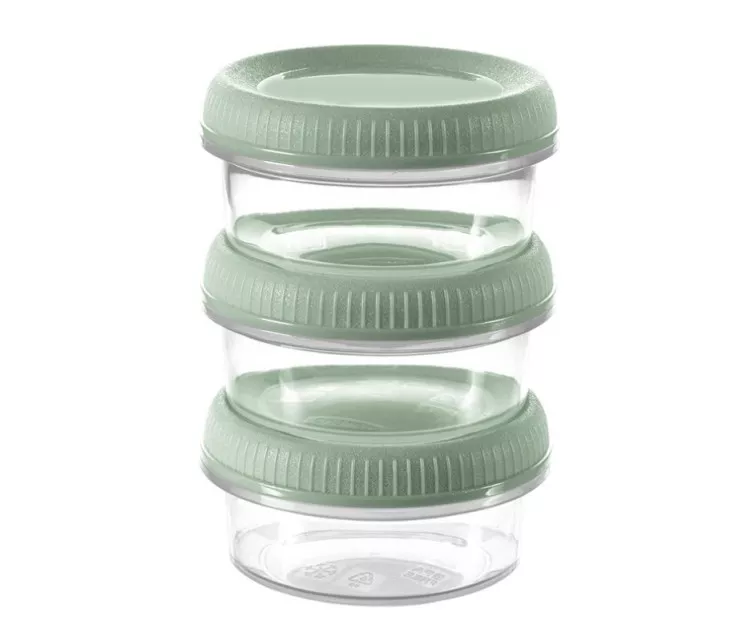 Пищевые контейнеры 3шт. Sauce Cups круглые 3x0,08л Smart Eco To Go Ø7x10см нежно-зеленые