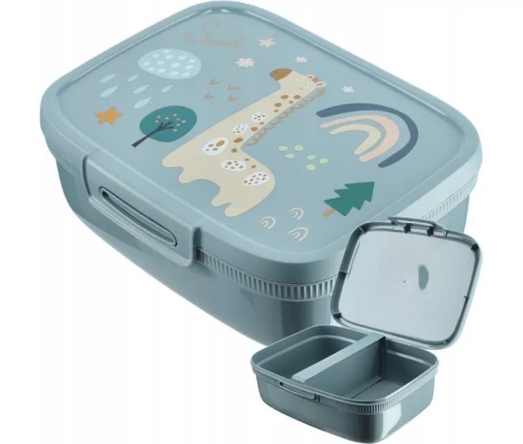 Прямоугольный контейнер для хранения продуктов Snap Box с разделителем 1,8 л сине-серого цвета