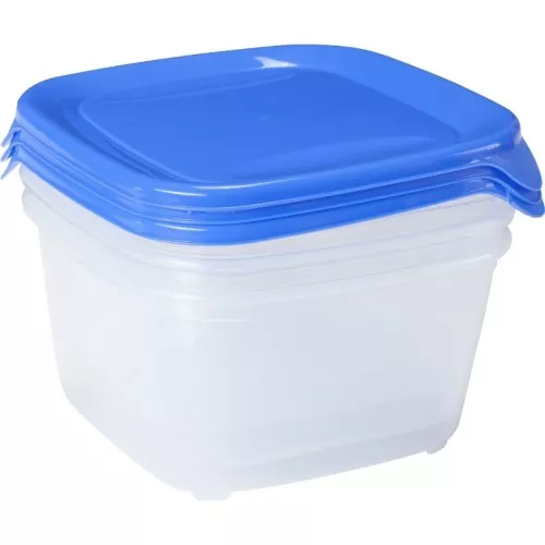 Контейнеры для еды набор из 3, квадратные 3x1,2 л Fresh&Go синий