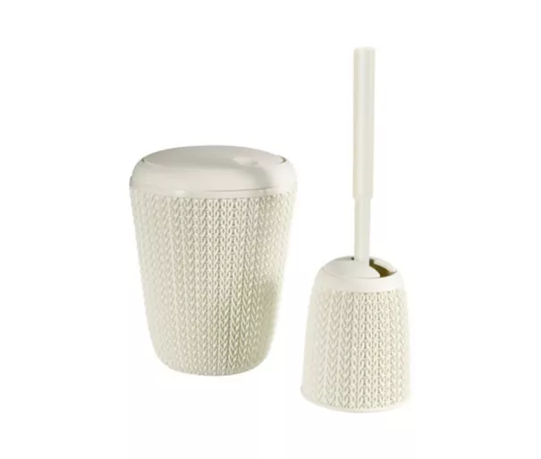Toilet brush with holder Knit Ø14x43cm white